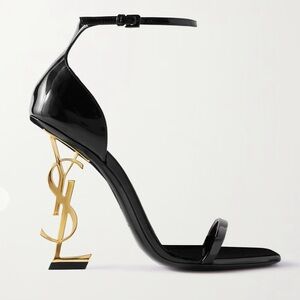 YSL Black and Gold Designer Heels